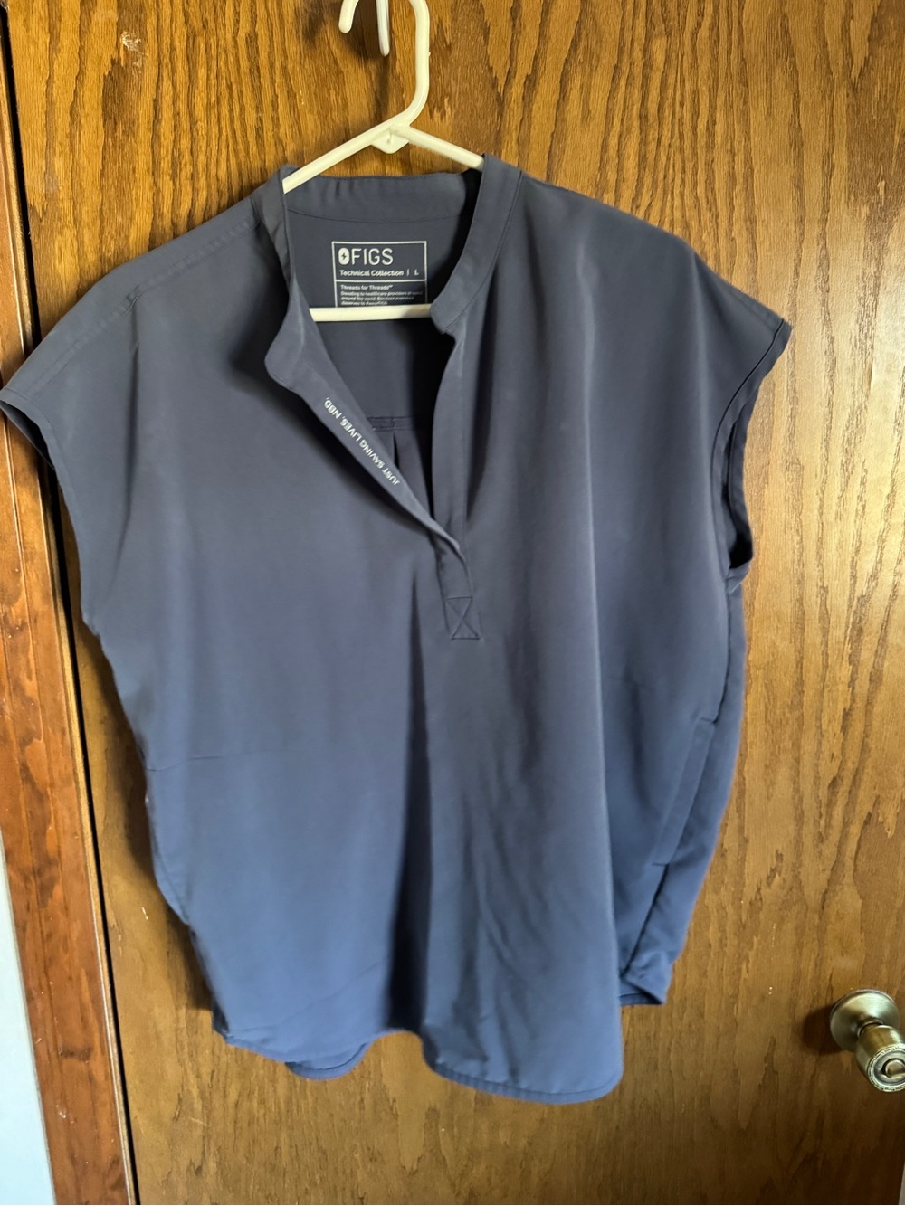 Figs Women's Navy Cap Sleeve Tunic Scrub Top